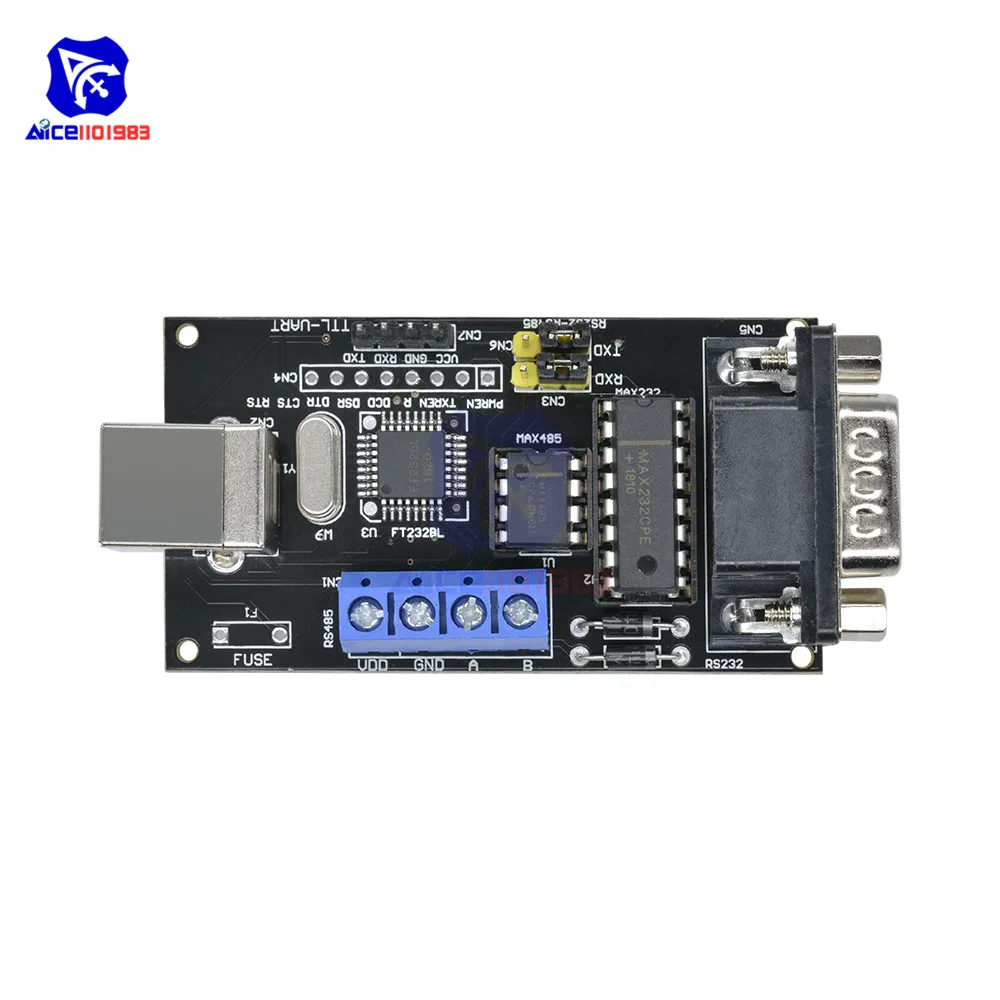 Convertidor USB a Serial RS232/UART TTL/RS485, adaptador DB9, módulo convertidor FTDI FT232BM/BL para Arduino, Windows, MacOS, sistema Linux