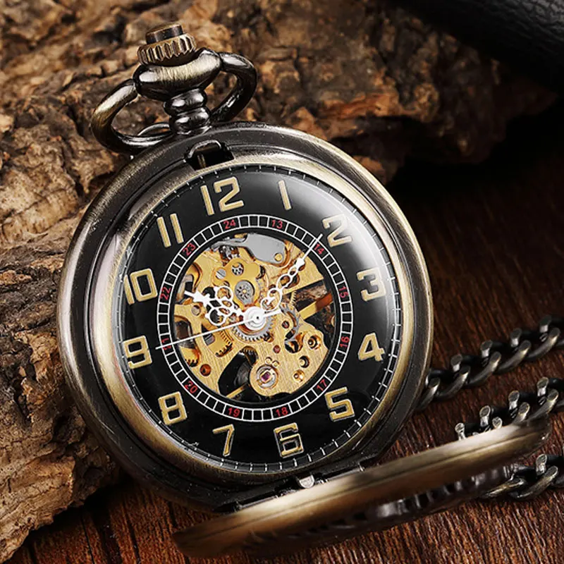 Reloj Retro Wing Horse Mechanical Pocket Watch Hand Winding Pendant Chain Fob Watch Vintage Necklace Hollow For Men Boys Gift