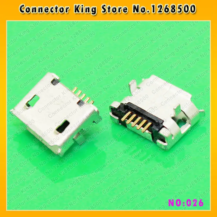 ChengHaoRan 30pcs/lot  2 feet DIP 5P Micro USB sockect jack V8 Port Charge connector Micro USB Jack,MC-026