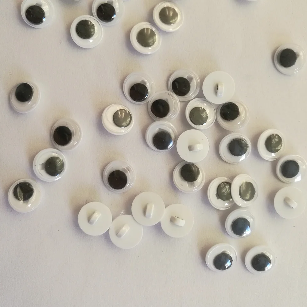 Plastic Eyes for Crafts 100PC 12MM Round Sew on Sew-on Wiggly Google Eyes Plastic Cartoon Animal Eyeballs Eyes Dolls Accessories