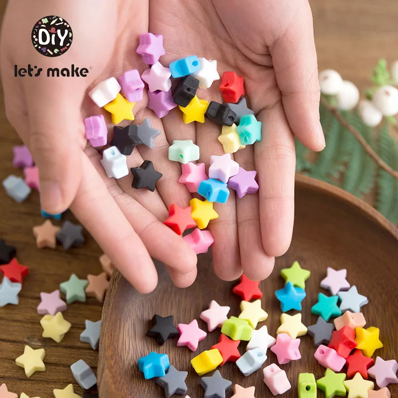 Let 'S Make Baby Teether 20Pc ซิลิโคนลูกปัด Teething เกรดอาหาร BPA ฟรีซิลิโคน Chewable ลูกปัดพยาบาลเด็ก teether