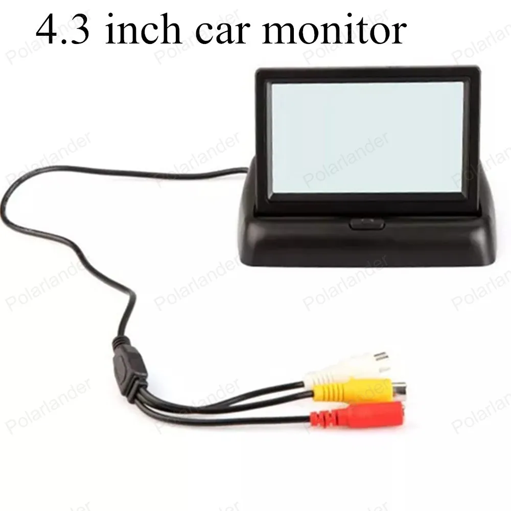 Moniteur de voiture pliable, écran LCD couleur HD TFT 4.3 pouces, capteur vidéo de stationnement, sauvegarde pour caméra de recul, 12V