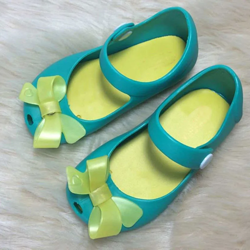 Cute Bowtie girl sandals Princess Soft Anti-slip baby Shoes jelly summer Spring children toddler kids shoes zapatos