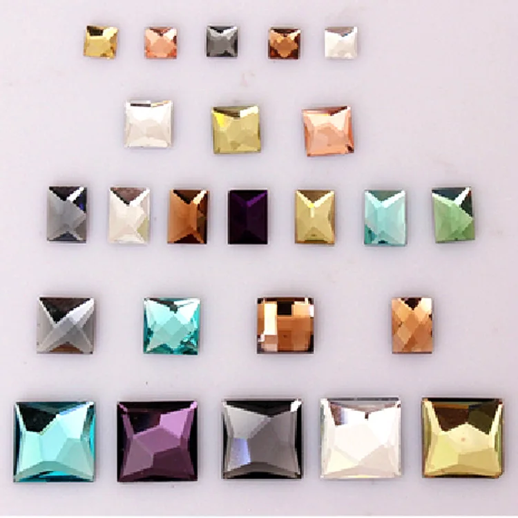 Ink square flat back glass crystal rhinestones DIY mobile phone shell nail art and Watch decoration jewelry accessories