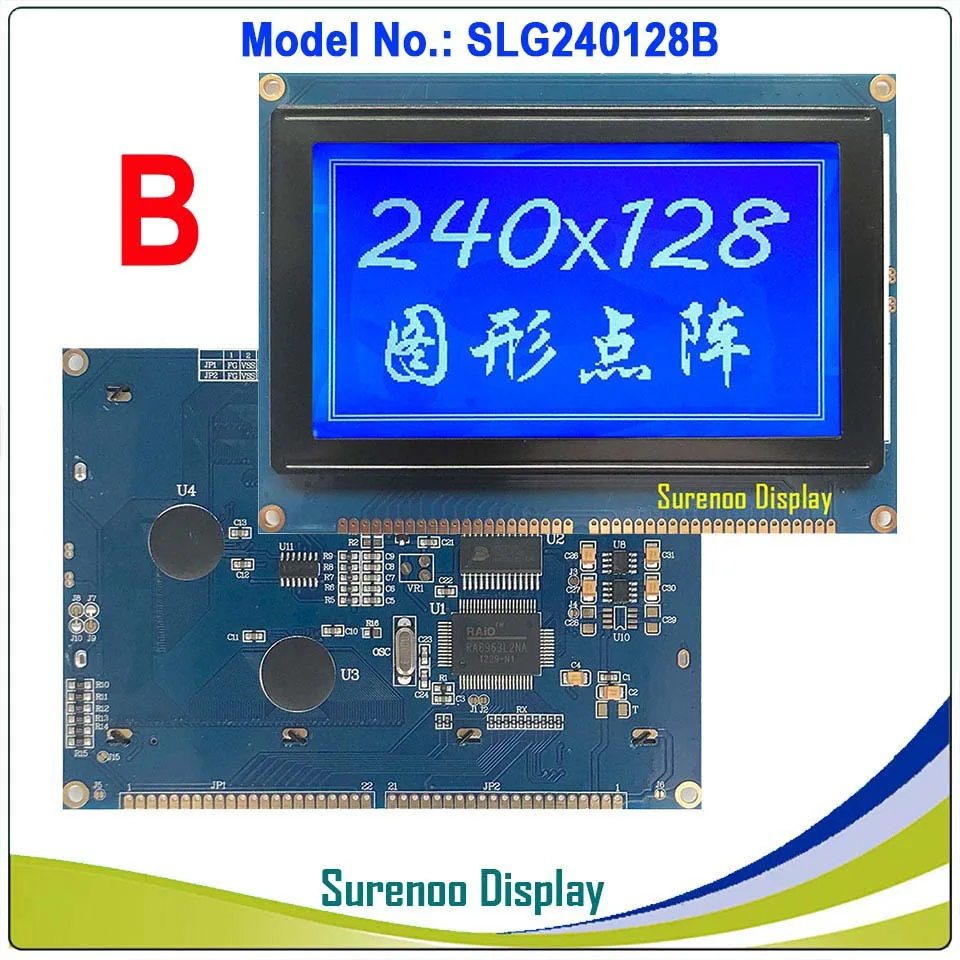 Imagem -06 - Matriz Gráfica com Tela Lcd de 4.7 Polegadas 240128x240 Módulo de Exibição Controlador Ra6963 Embutido Amarelo Azul com Retroiluminação