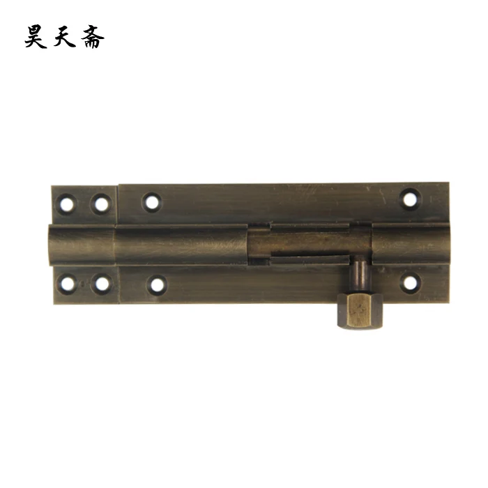 

[Haotian vegetarian] special Chinese antique copper door latch door latch classical interpolation HTH-136 tri-color