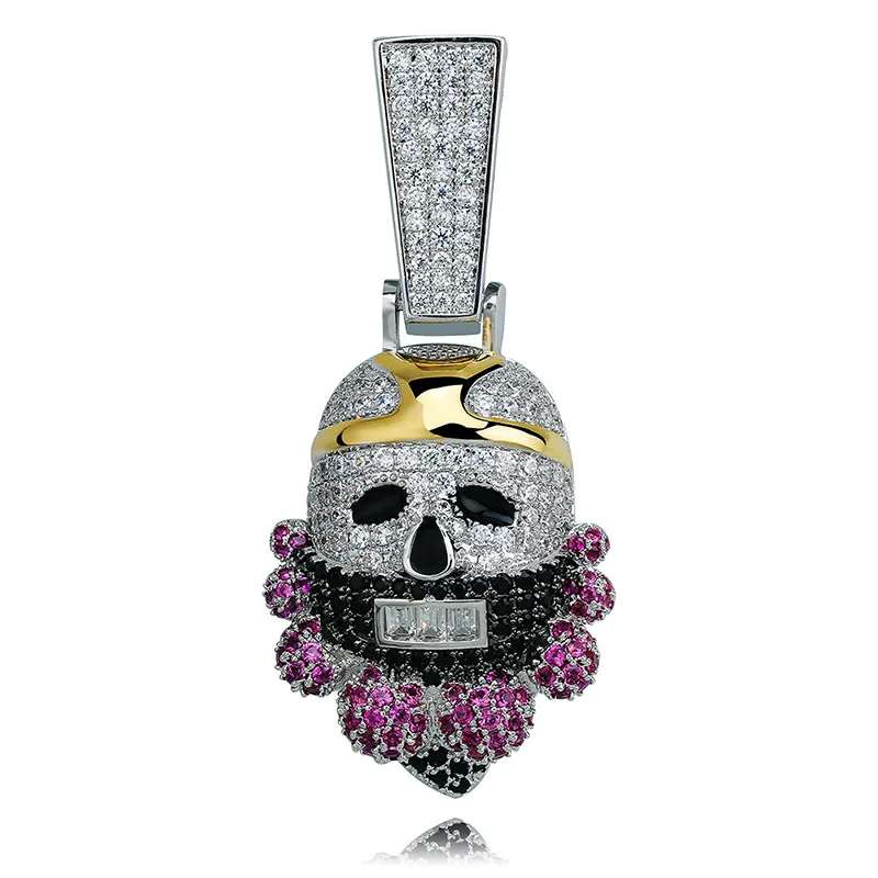 Micro Paved AAA Cubic Zirconia Bling Iced Out Journey to the West Character Pendants Necklace for Men Hip Hop Rapper Jewelry