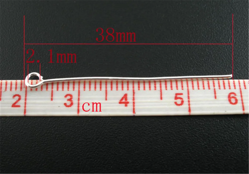 Doreenbeads 500 Pcs Zilver Kleur Eye Pins Bevindingen 0.7X38Mm (21 Gauge) (B03520), yiwu