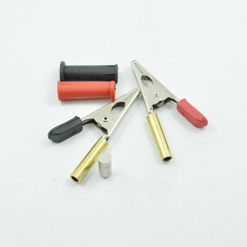 

Free shipping 10pair high quality Plug small size 35mm Copper Alligator clip copper nickel plating alligator clip connector