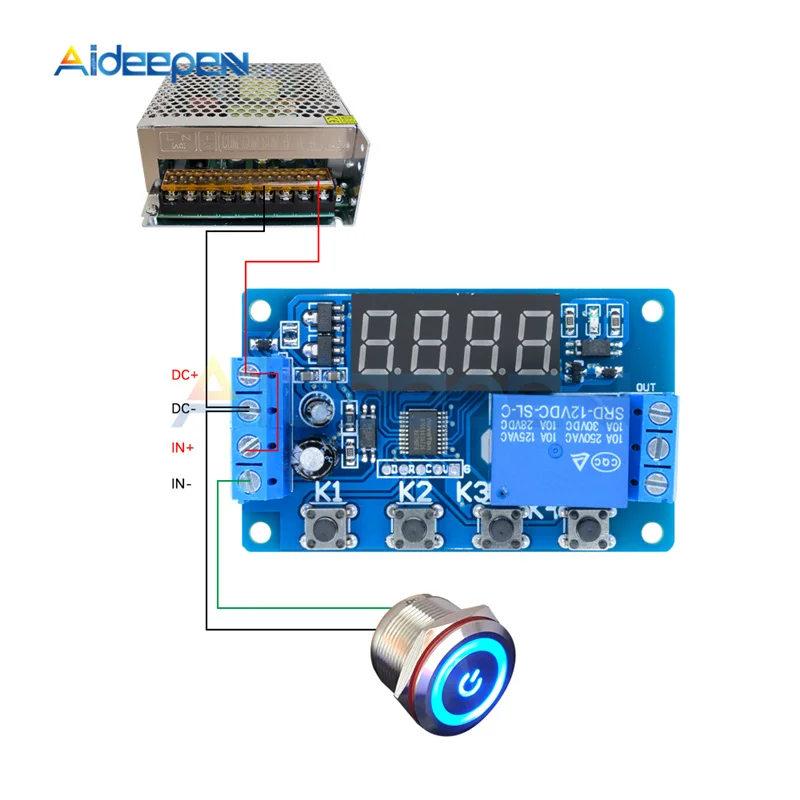 DC 5V/12V/24V 10A LED Digital Delay Relay Module Multifunction Trigger Time Circuit Timer Control Cycle Switch For Pumps Motor