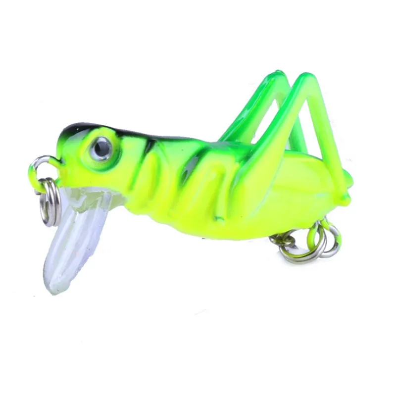 1Pcs 40mm 3g Grasshopper insects Fishing Lures Flying Jig Wobbler Hard Bait Lifelike Luminous Baits Bass Swimbait Pesca