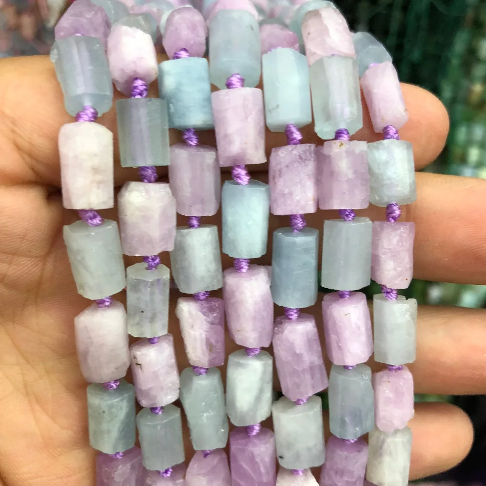 

Wholesale 3strings 15.5" Multi Natural Aquamarine Kunzite Beads,Raw Gem Stone Nugget Gem Jewelry Making Beads