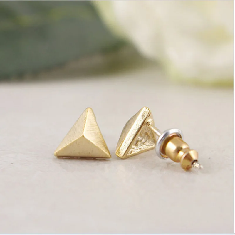 Fashion Stereoscopic Equilateral Triangle Cone Stud Earrings Wholesale Free Shipping