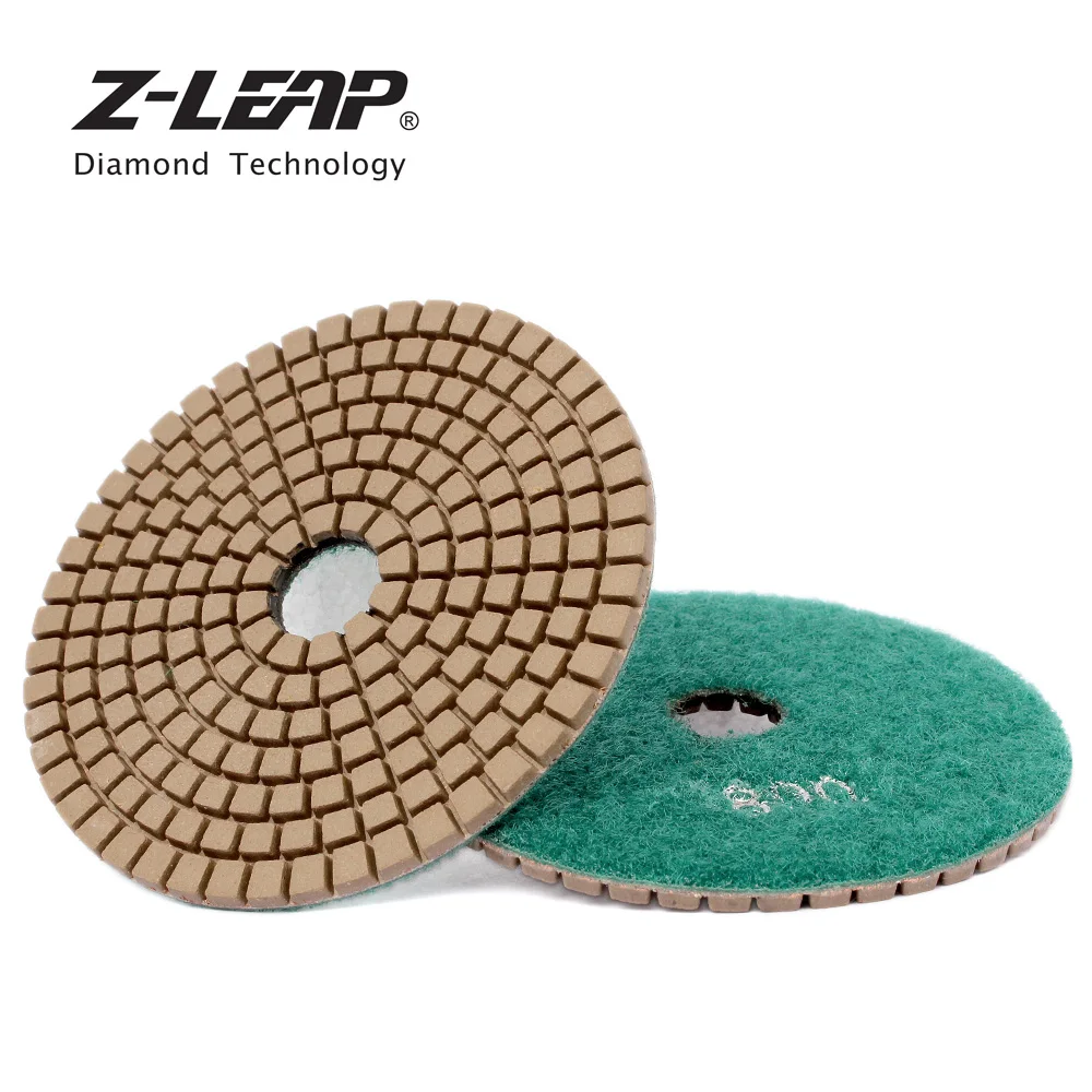 Z-LEAP 1 Piece 4 Inch 100 mm Diamond Polishing Pad For Granite Marble Flexible Concrete Stone Polish Disc et Use Polishing Wheel