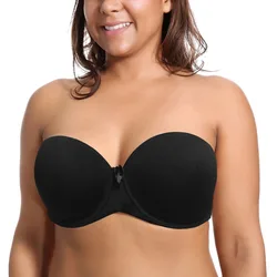 Sujetador de realce Sexy para mujer, de talla grande Bralette, ropa interior de silicona sin tirantes para boda A, B, C, D, E, F 70, 75, 80, 85, 90, 95