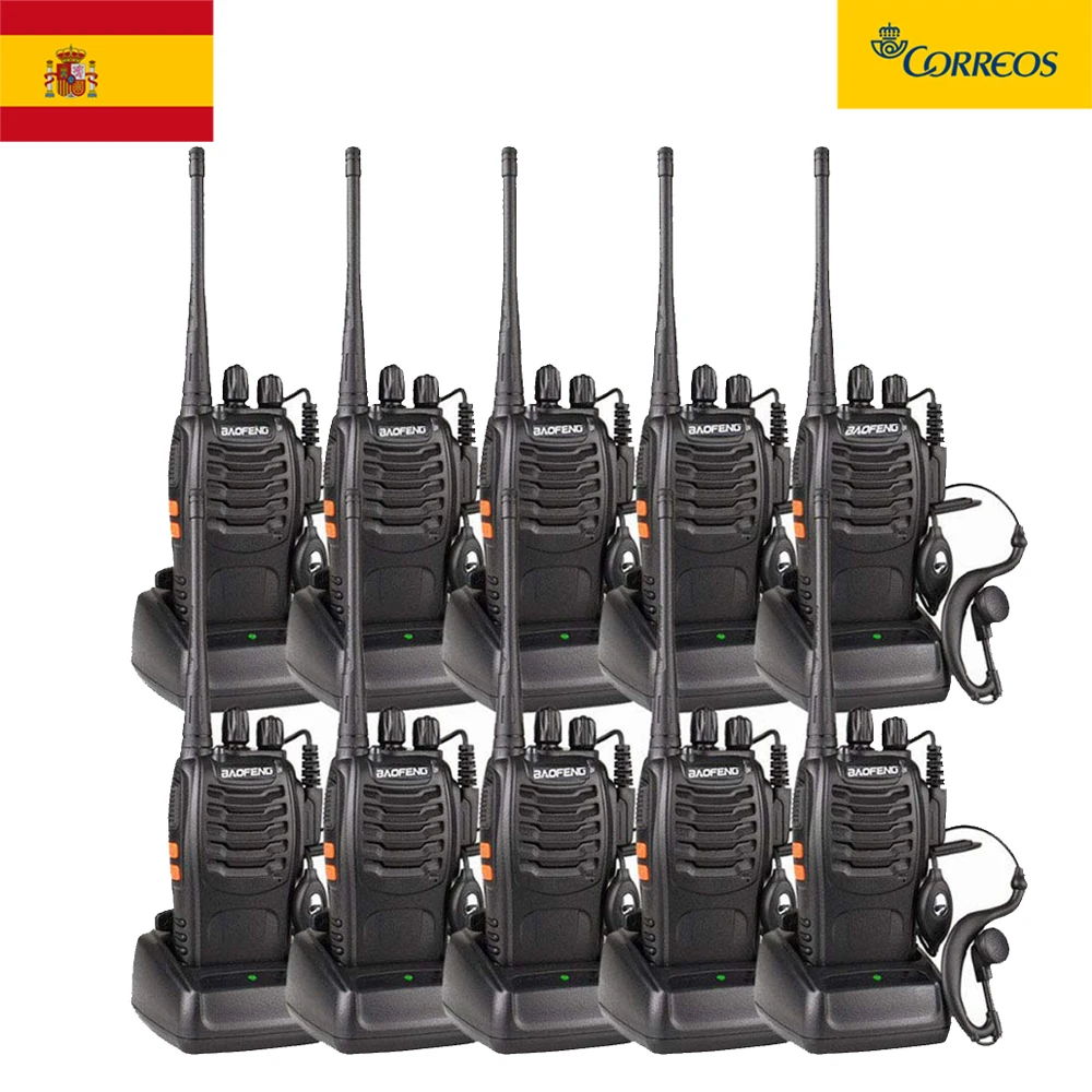 10pcs/Lot BAOFENG BF-888S Walkie Talkie UHF FM Transceiver 5W Handheld Interphone 400-470MHz 16CH Two Way Portable CB Radio