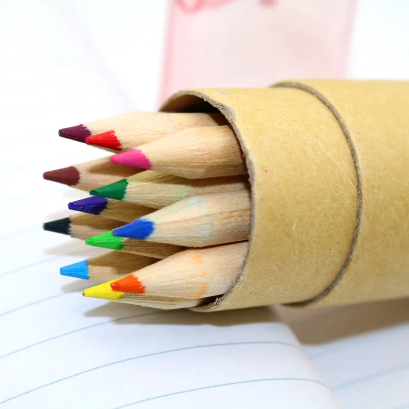 1 Pc Kraft Paper Cartridges Multicolor Pencil 12 Colors Loading Sharpener Cover Drawing Color Of Lead Color Pencil