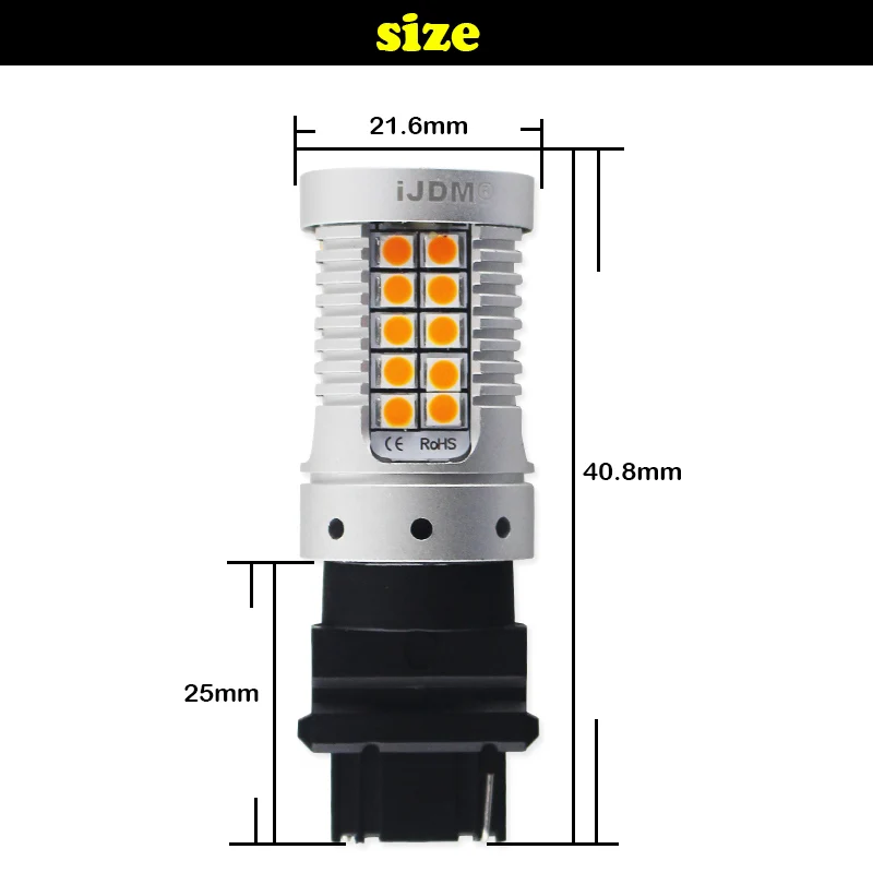 iJDM No Hyper Flash 3156 LED Canbus T25 PY27W PY27/7W Car led Light 3030 SMD Amber White Red  Auto Brake Lights Turn Signal Bulb