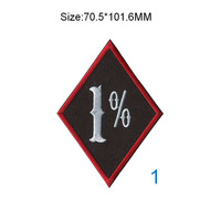 One percenter 1% embroidered patches & rockers for outlaw motorcycle riding clubs and individual bikers with iron on backing