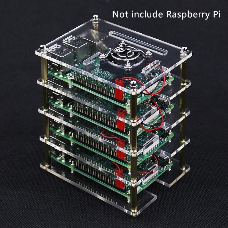 Raspberry Pi 4 Acryl Fall 3 zu 8 Schichten Acryl Box Shell Gehäuse mit Lüfter für Raspberry Pi 4 modell B / 3B Plus / 3B