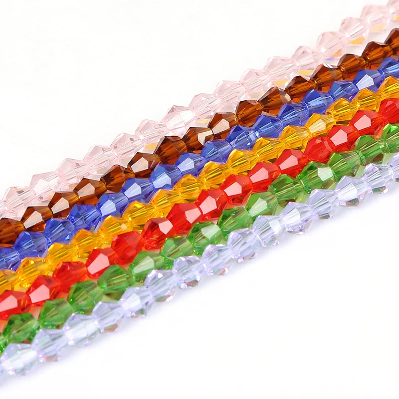 3/4/6mm Czech Bicone Crystal Glass Beads for Jewelry Making Diy Supplies Mix Color Spacer Beads Wholesale