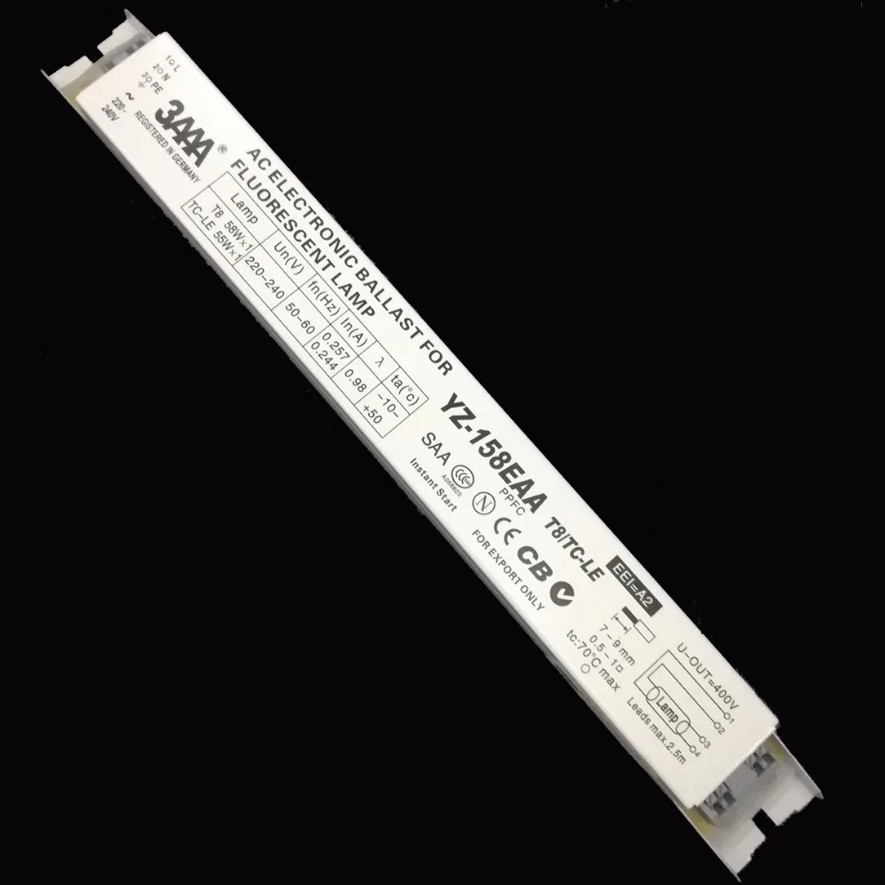 

3AAA YZ-158EAA 55-60W 220-240V Standard ECG Instant Start AC Electronic Ballast for T8 58W*1 TC-LE 55W*1 Fluorescent Lamp