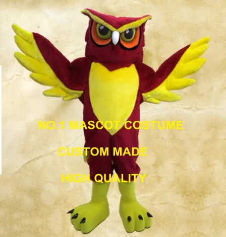 

Red Night Owl Mascot Costume Adult Cartoon Character HOOT THEME Anime Cosply Costumes Mascotte Fancy Dress Kits for School 2077