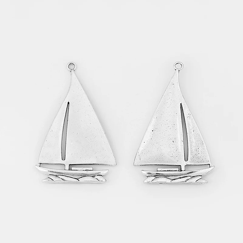 3Pcs Large Ship Sailboat Charms Pendants Findings Fit Bracelets Necklace DIY Jewelry Making  84*54.5mm