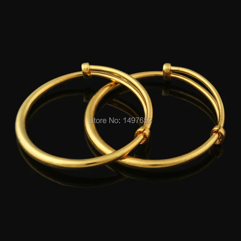 Fashion Dubai Gold Baby Bangle Jewelry For Boys Girls18K Gold Color Ethiopian/African Kids Bangles Bracelet Jewelry image 2