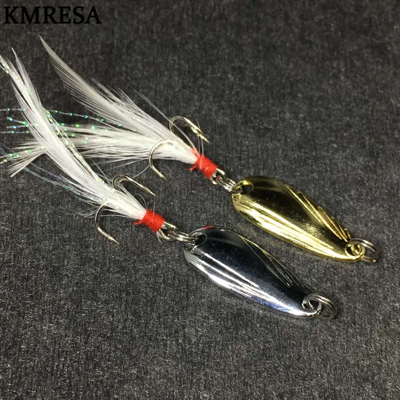 1pcs Metal 3g/5g Fishing Lures Wobbler Spinner Bait Spoon Artificial Bass Hard Sequin Paillette Metal Steel Hook Lures