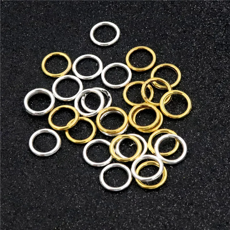 100 Stück 10 mm Durchmesser, tibetisches Gold, Zinklegierung, geschlossen, gelötet, Binderinge, Kreisringverbinder, DIY-Zubehör für die Schmuckherstellung – Detail 2