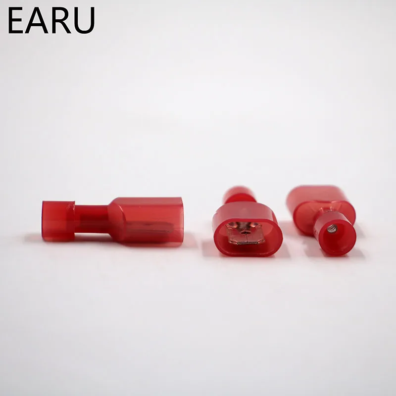 MDFN1.25-250 MDFN1-250 NYLON Brass Male Insulated Spade Joint Cable Wire Connector 100PCS 50Sets Suit 0.5-1.5mm2 22-16AWG MDFN