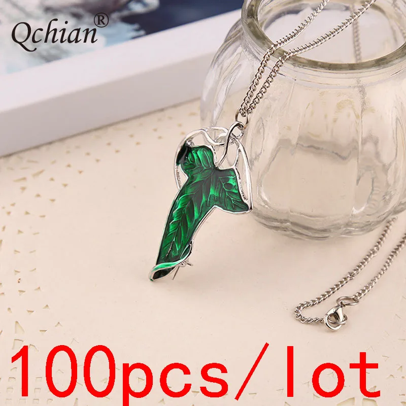 100pcs/lot Fashion Simple Green Leaf Shape Brooch Decoration Pendant Mall Promotion Men Women Jewelry Gifts