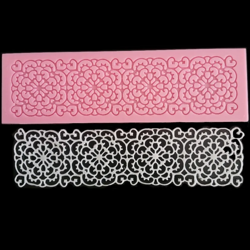 1PC Cake Silicone Mat Sugarcraft Fondant Cake border Decorating Tools Kitchen Baking Silicone Flower Shape Lace Molds LB 469