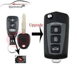 3+1 Buttons Flip Key Shell + Key Blank Refit For HYUNDAI Sonata YF Genesis Coupe 2006-2013 Remote key shell Fob