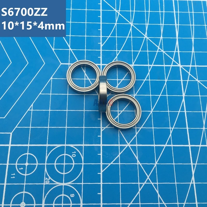 Free Shipping high quality 10pcs Z2V1 of SUS440C S6700ZZ (10*15*4 mm) stainless steel thin wall deep groove ball bearings S6700