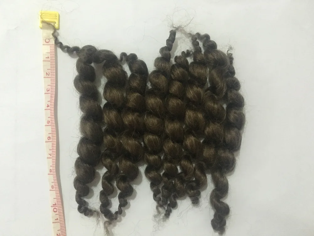 소프트 다시 태어난 인형 모헤어 머리 가발 DIY 액세서리 시장 모헤어 실리콘 아기 다시 태어난 인형 장난감 곱슬 어두운 갈색 모헤어