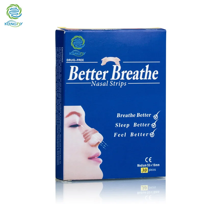 KONGDY 30 Pieces/Box Health Care Breathe Better Sleep Right Anti Snoring Nasal Strips Help Relief Nasal Congestion 55*16 mm