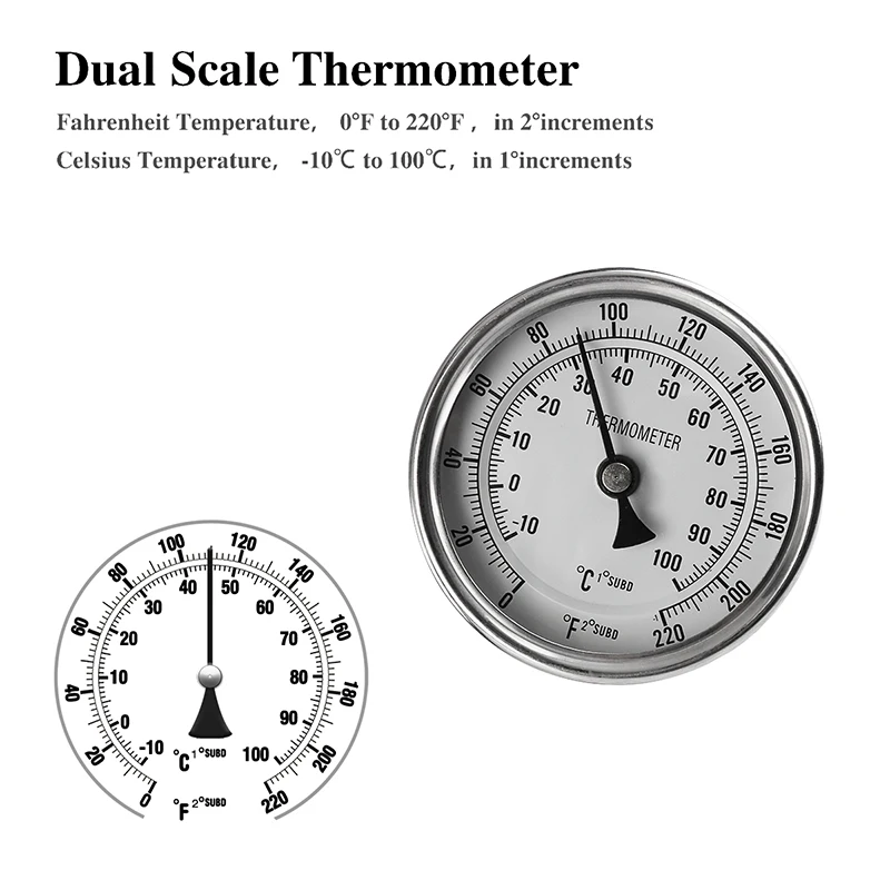 Imagem -04 - Termômetro Termowell de Polegadas com Haste Dupla-metal Npt Acessórios para Fermentação de Cerveja em Casa Aço Inoxidável