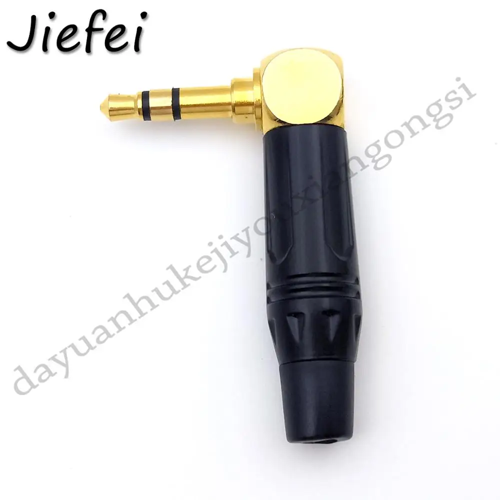 Imagem -02 - Ouro Chapeado 3.5 mm Pólo Macho Fone de Ouvido Jack Clipe de Fio Ângulo Direito 90 Graus Solda Plug Conector Proteger a Cauda 20100pc