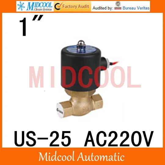 US-25 High quality high temperature steam solenoid valve AC220V port 1