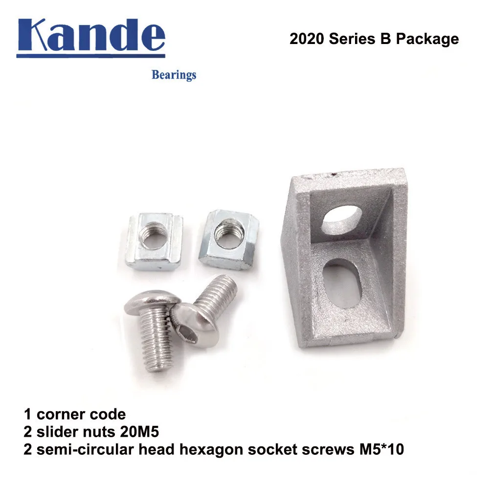 1 set 2020 corner angle aluminum 20 x 20x17 connector bracket fastener with slider nut T-nut M5 M5-10MM