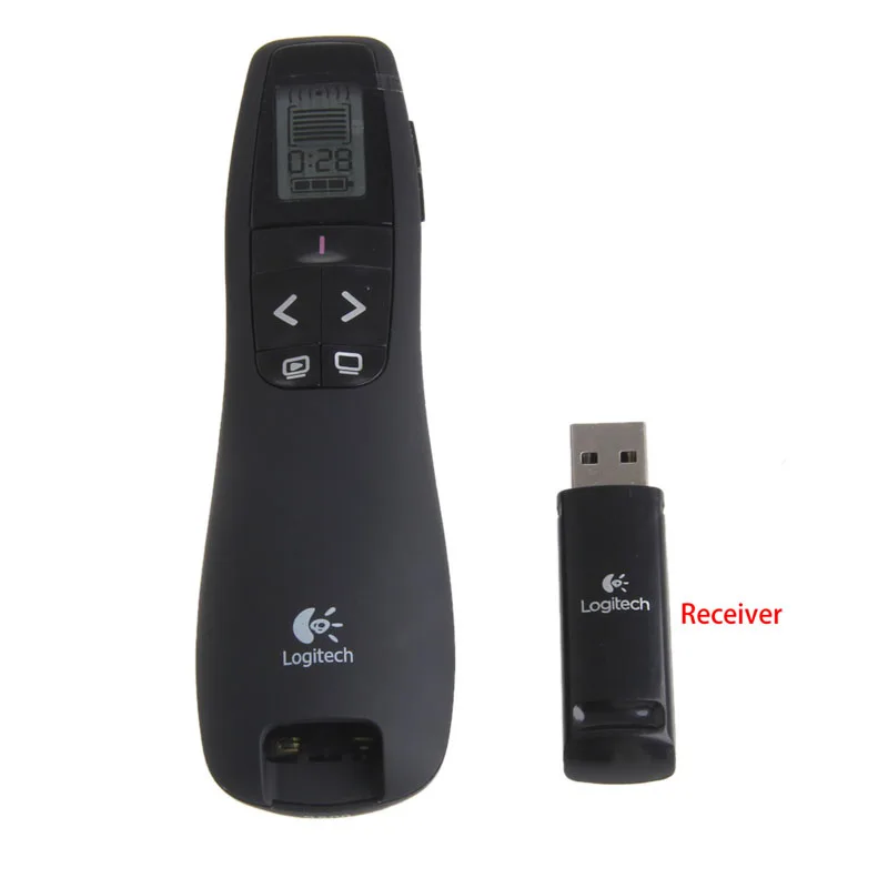 Logitech 2.4Ghz USB R800 wireless remote control page-turning demonstration PPT special pen green  pen for office led light