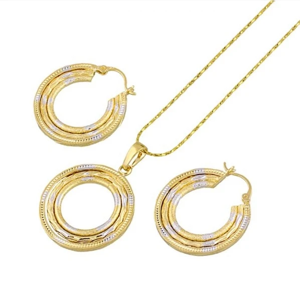 

MxGxFam Classic Retro Round Circles Jewelry Sets Bijoux For Women Mix 2 Gold Plated Fashion