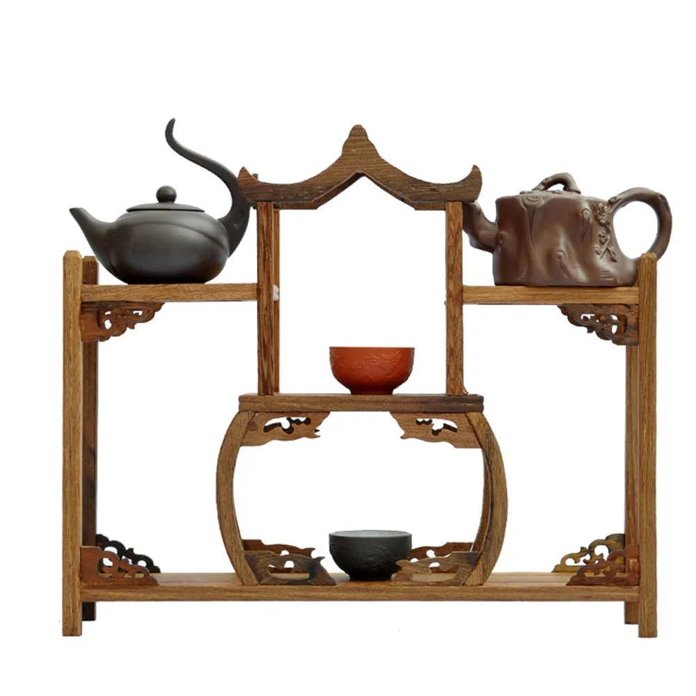 Ming and Qing furniture mahogany wings antique wooden pavilion curio shelf Shelf jewelry swing frame factory direct