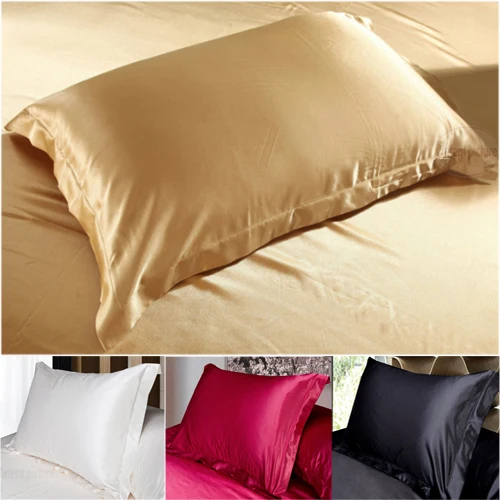 

Silk Pillowcase Camel White Black Silk Satin Pillow Case Multiple Colors, 48*74 cm