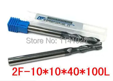 

Carbide end mill 2F-10*10*40*100 2 Flute controller spindle carbide,extended length milling cutter,the lathe tool,coating:NANO