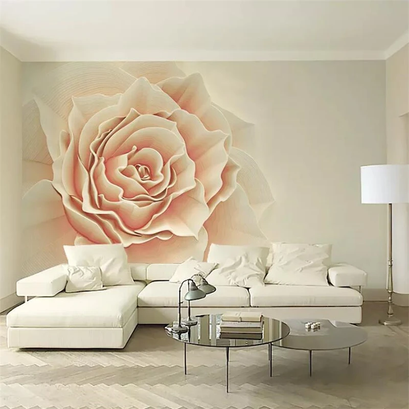 

wellyu Custom wallpaper papel de parede 3d photo murals simple embossed rose flowers Nordic 3d stereo TV background wall paper