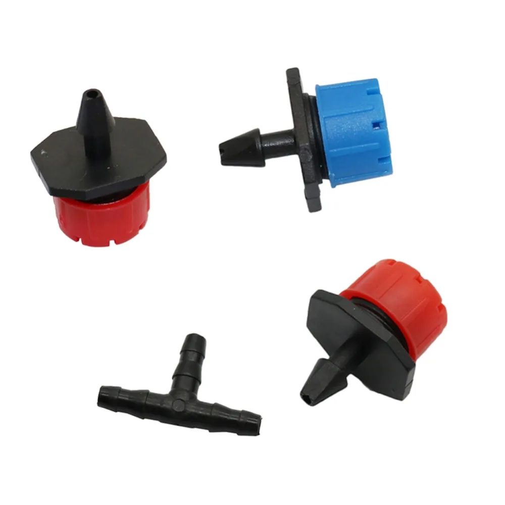 

200Pcs Red 1/4'' Adjustable Dripper Drip Irrigation Watering Sprinkler Nozzles Emitter 4/7mm Hose Garden Greenhouse