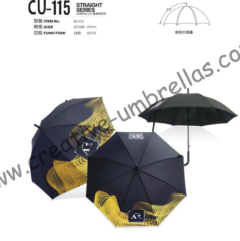 

Free shipping by sea,10mm metal shaft and fluted ribs,auto open straight umbrella,anti-rust,advertising,over printing,